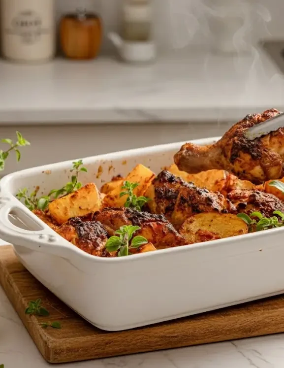 Receita de Coxa e sobrecoxa de frango assado no forno